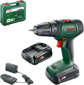 Masina de gaurit insurubat cu acumulator BOSCH UniversalDrill 18V, 2 trepte de putere, 1450 rpm, mandrina rapida 10 mm , contine 2 acumulatori 18v 1,5 foto