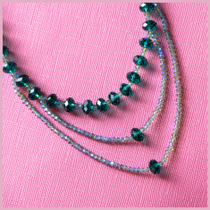 Colier Statement Swarovski Emerald, Handmade foto