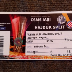 Bilet meci fotbal CSMS IASI - HAJDUK SPLIT (Europa League 2016)