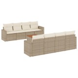 Cumpara ieftin Set canapele de gradina, 9 piese, cu perne, bej, poliratan
