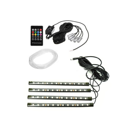 KIT FIR NEON LED RGB + BANDA LED RGB 22CM CU TELECOMANDA RF. foto