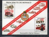 Monaco 2002 - Masini de curse, bloc neuzat