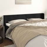 Gossi tablie de pat cu aripioare negru 203x16x78/88 cm catifea