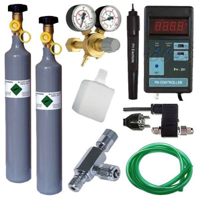 Set profesional de CO2 + butelie rezervă 500g + pH Controller foto