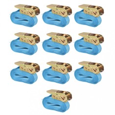 vidaXL Chingi fixare cu clichet 10 buc, 0,8 tone, 4m x 25mm, albastru