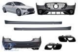 Un pachet de design tip S63 potrivit pentru Mercedes S-Class W223 cu ampatament lung dupa 2020, cu elemente din crom fumuriu Performance AutoTuning