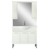Set mobilier baie Leziter Nerva 105 Alb Placa mobilier MDF Impermeabil 105cm Picioare reglabile
