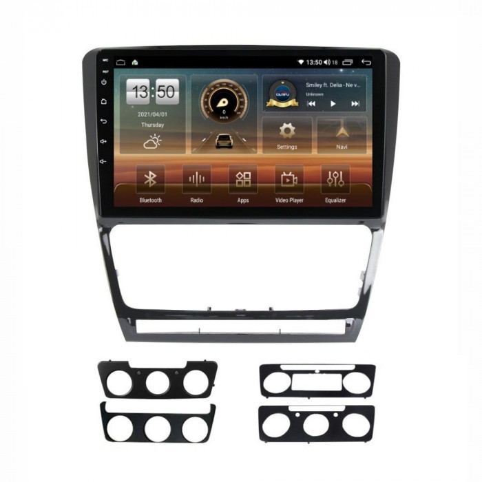 Navigatie dedicata cu Android Skoda Octavia II 2009 - 2013, negru, 6GB RAM,