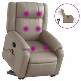 Cumpara ieftin Fotoliu electric masaj rabatabil cu ridicare, cappuccino