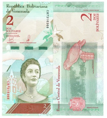 Venezuela 2 Bolivares 2018 P-101a UNC foto