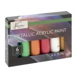 Cumpara ieftin Set culori metalice acrilice 6 culori x 75 ml