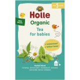 Ceai Bio Holle pentru bebelusi, 5 luni, 20 plicuri, amestec plante, fara gluten