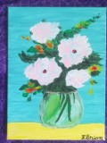 TABLOU PE PANZA CU SASIU NOU 30X40 CM VAS CU FLORI PRET DOAR 20 LEI