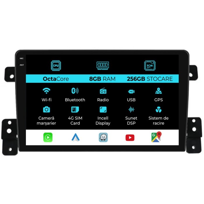 Navigatie Dedicata Suzuki Grand Vitara 3 (2005-2015), 9Inch, 8Gb Ram, 256Gb Stocare, Carplay