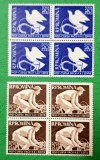 IMBRE ROMANIA MNH LP430/1957 -CURSA PACII- Bloc de 4 timbre