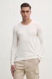 Pepe Jeans pulover din amestec de in LAYNE bărbați, culoarea bej, light, PM702519