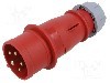 Conector alimentare AC, IEC 60309, IP44, 32A, 0,4kV, 5 pini, TAIZHOU BAOLUDA ELECTRIC - QX4