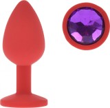 Dop Anal Silicone Buttplug, Small, Rosu/Mov, Guilty Toys