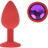 Dop Anal Silicone Buttplug, Small, Rosu/Mov, Guilty Toys