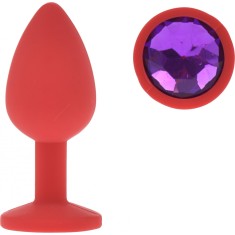 Dop Anal Silicone Buttplug, Small, Rosu/Mov, Guilty Toys