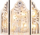 Decoratiune de Craciun cu reni MagicHome, 8 LED alb cald, 38 cm