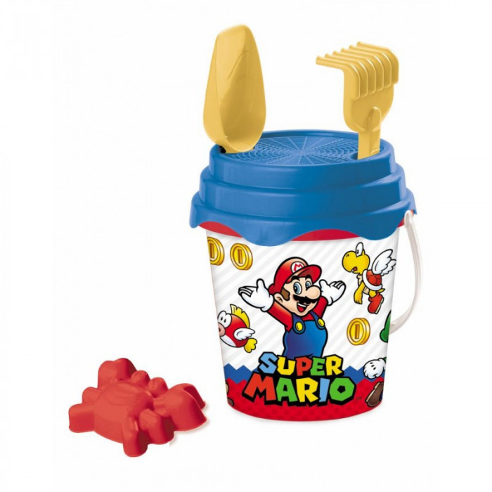 Set galetusa nisip Super Mario, 17 cm, 5 accesorii, 10 luni+