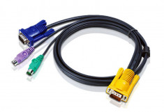 Cablu prelungire KVM Aten 2L-5202P VGA - PS/2 2m Black foto
