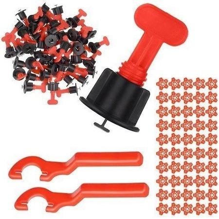 Set 100 tije refolosibile pentru gresie, 2 chei si 50 stele rost de la 1-3 mm