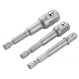 3 Adaptoare, 1/4&quot;*65mm, 3/8&quot;*65mm, 1/2&quot;*70mm, Tolsen