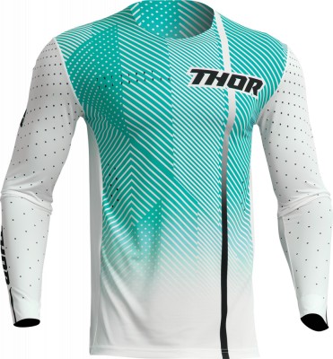 Tricou motocross/enduro Thor Prime Tech, culoare alb/turcoaz, marime XL Cod Produs: MX_NEW 29107035PE foto