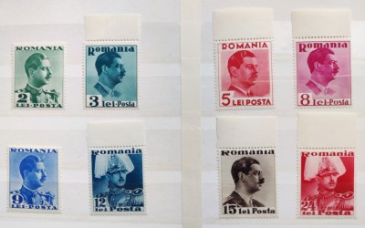 ROMANIA 1940 - Uzuale Carol II - serie MNH** cu 1 margine - LP 140 nestampilate foto