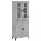 Cumpara ieftin Dulap inalt, gri beton, 69,5x34x180, lemn compozit