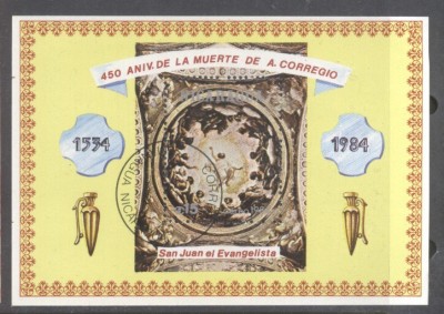 Nicaragua 1984 Corregio perf. sheet Mi.B156 used TA.078 foto