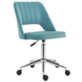 Vinsetto Scaun de birou ergonomic pivotant 360&deg;, spate striat aerisit, &icirc;nălțime reglabilă, tapițerie catifea, 49x60x91 cm, albastru | Aosom Romania