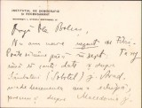 A412 Notă olografă Sabin Manuilă către Lucian Bolcaș, 1935