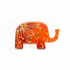 Brosa LEMN Elefant colorat foto
