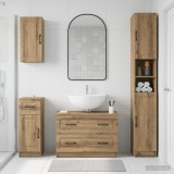 Cumpara ieftin Set de dulapuri pentru baie, 4 piese UTRECHT Stejar Artizanal