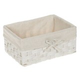 Coș Depozitare Metalic Impletit Alb 28x20x13cm Textil OEM Cutie Organizare Deschisa Baie