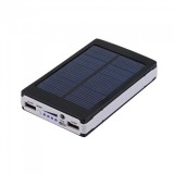 Baterie externa 20.000 mAh cu incarcare solara si lanterna de 12 LED