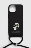 Cumpara ieftin Karl Lagerfeld Husă pentru telefon iPhone 15 6.1 culoarea negru