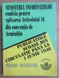 Publicatiile scoase din circulatie pana la 1 iunie 1946
