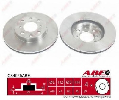 Disc frana HONDA CIVIC VI Hatchback (EJ, EK) (1995 - 2001) ABE C34025ABE foto