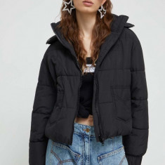 Moschino Jeans geaca femei, culoarea negru, de iarna