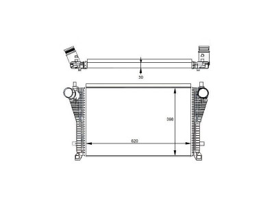 Intercooler Audi A3 (8V), 09.2012-2020, motor 1.8 TFSI, 2.0 TFSI, benzina, cu/fara AC, aluminiu brazat/plastic, 620x398x30 mm, foto