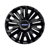 Cumpara ieftin Set 4 capace roti Negre Cu Inel Cromat Royal R14 pentru gama auto Volvo, Autohelix MSA