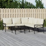 vidaXL Set mobilier de grădină cu perne nisipii, 6 piese, oțel 3187962