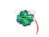 Martisoare Lemn de Pictat Trifoi, Set 5 Bucati cu Ata, Diametru 4cm, DIY, Martisor Personalizabil