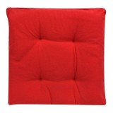 Perna rosie, pentru scaun, cu doua fete, bumbac, 40x40x4 cm, patrata
