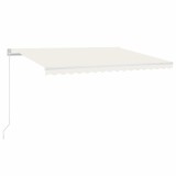 Cumpara ieftin Copertina manuala cu LED solar 4 x 3 m Crem 100% Polyester