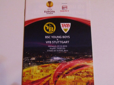 Program meci YOUNG BOYS BERNA(Elvetia)-VFB STUTTGART(Europa League 01.12.2010) foto